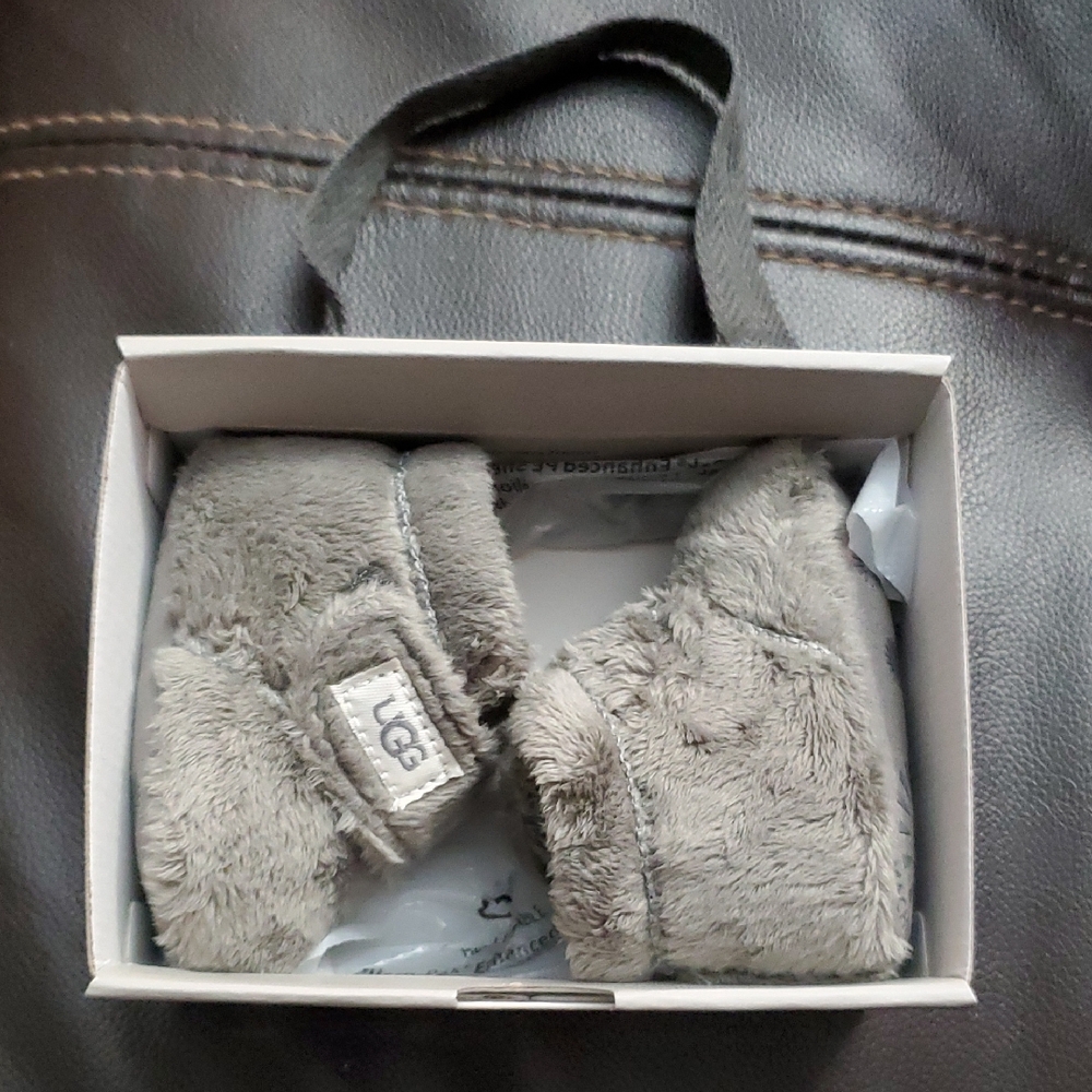 UGG Fluffy Gray Infant Booties